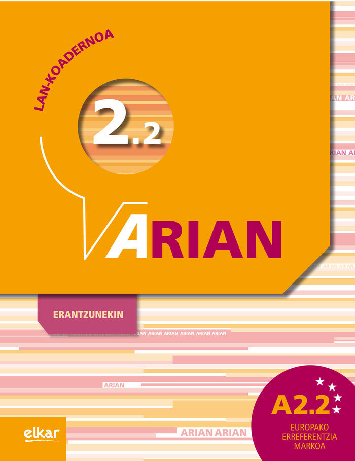 Arian A2.2 Lan-koadernoa (+erantzunak), de Batzuen artean | portada del libro
