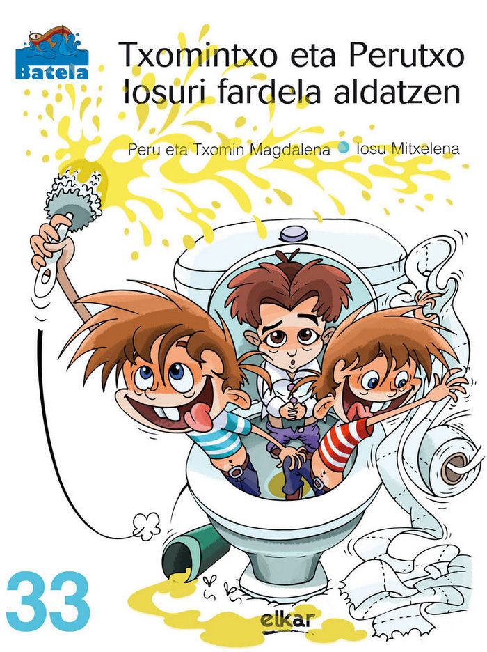 Txomintxo eta Perutxo Iosuri fardela aldatzen, de Magdalena Arriaga, Peru | portada del libro