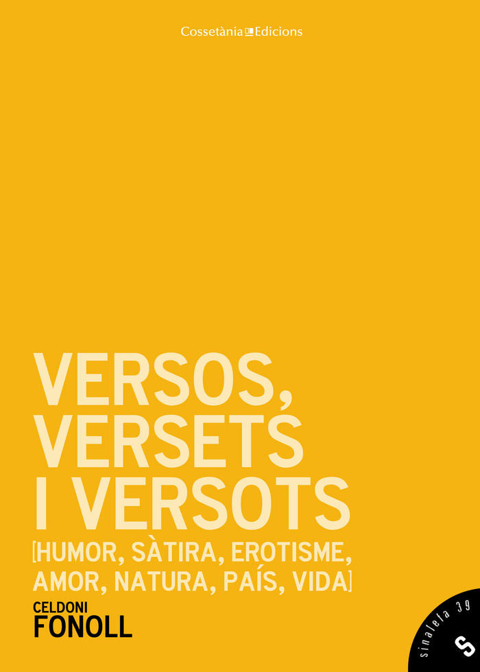 VERSOS, VERSETS I VERSOTS, de FONOLL, CELDONI | portada del libro