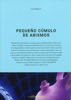 PEQUEÑO CUMULO DE ABISMOS, de BLANCO, CRIS | portada del libro