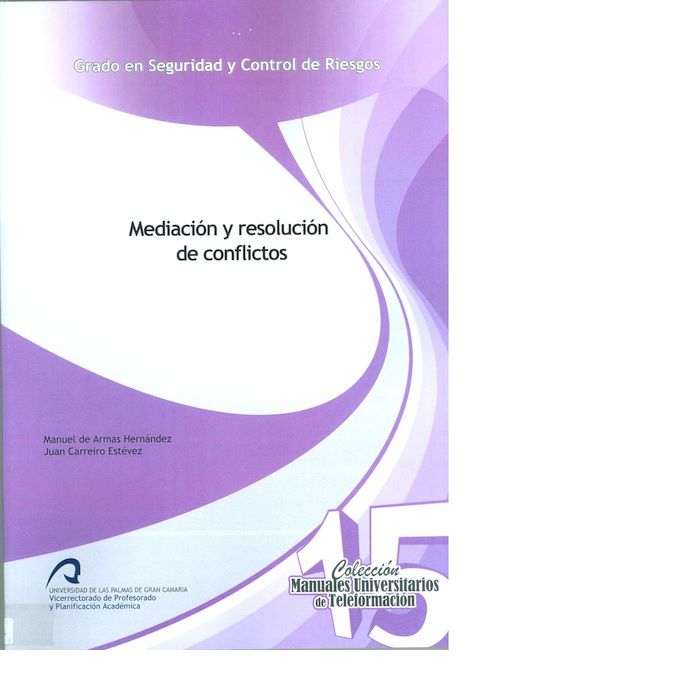 Mediación y resolución de conflictos, de De Armas Hernández | portada del libro