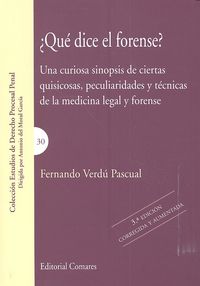 ¿Qué dice el forense?, de Verdú Pascual, Fernando A. | portada del libro