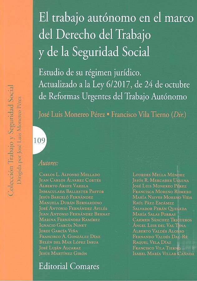 El trabajo autónomo en el marco del Derecho del Trabajo y de la Seguridad Social, de Moreneo Pérez y otros, José Luis | porta