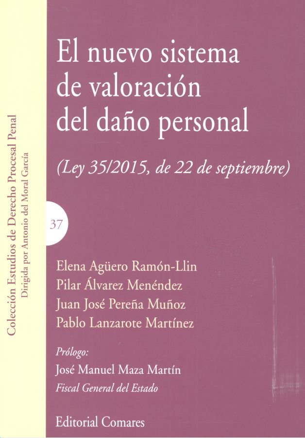 El nuevo sistema de valoración del daño personal, de Agüero Ramón-Llin y otros, Elena | portada del libro