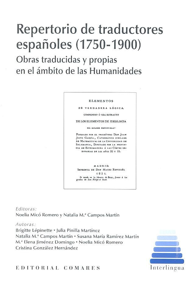 Repertorio de traductores españoles (1750-1900), de MICO ROMERO,NOELIA | portada del libro