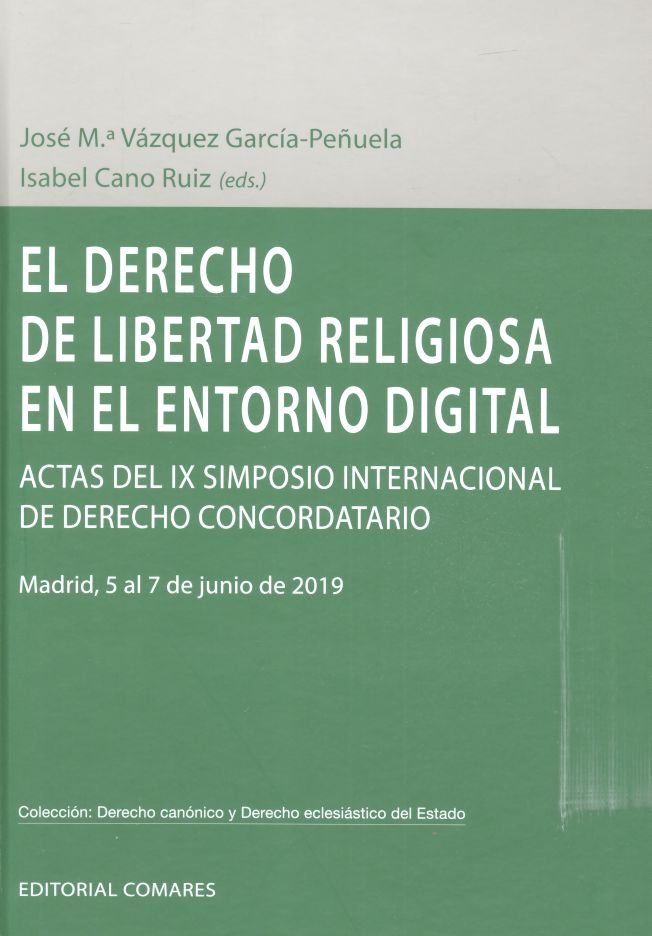 El derecho de libertad religiosa en el entorno digital, de CANO RUIZ, ISABEL | portada del libro