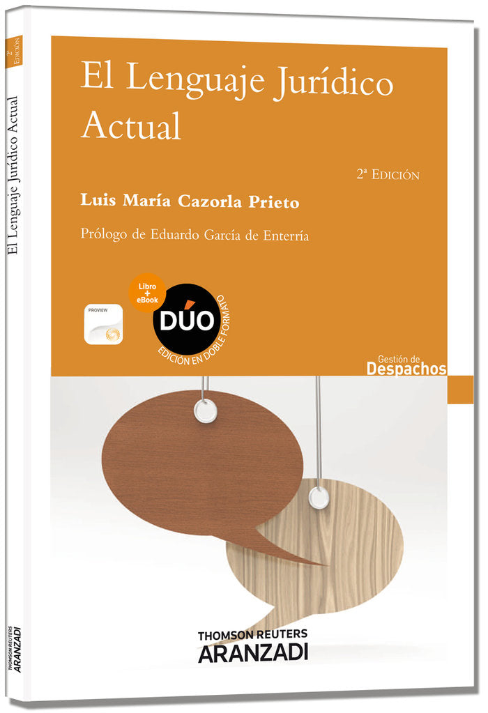 El lenguaje jurídico actual (Papel + e-book), de Cazorla Prieto, Luis María | portada del libro