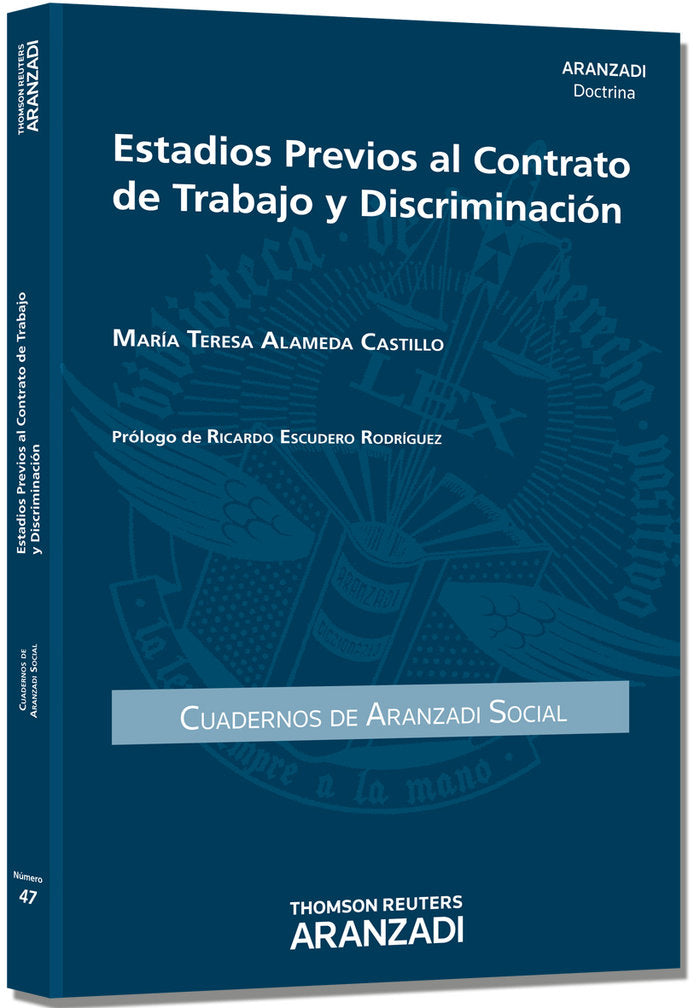 Estadios previos al contrato de trabajo y discriminación, de Alameda Castillo, María Teresa | portada del libro