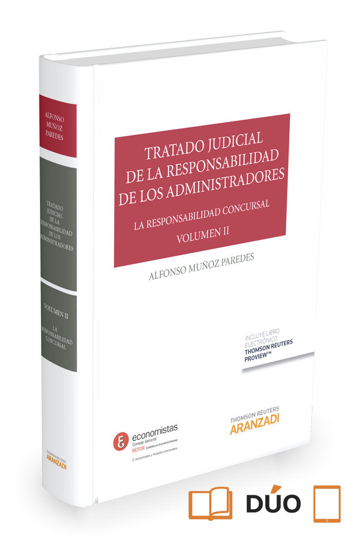 Tratado judicial de la responsabilidad de los administradores Vol. II (Papel + e-book), de Muñoz Paredes, Alfonso | portada d
