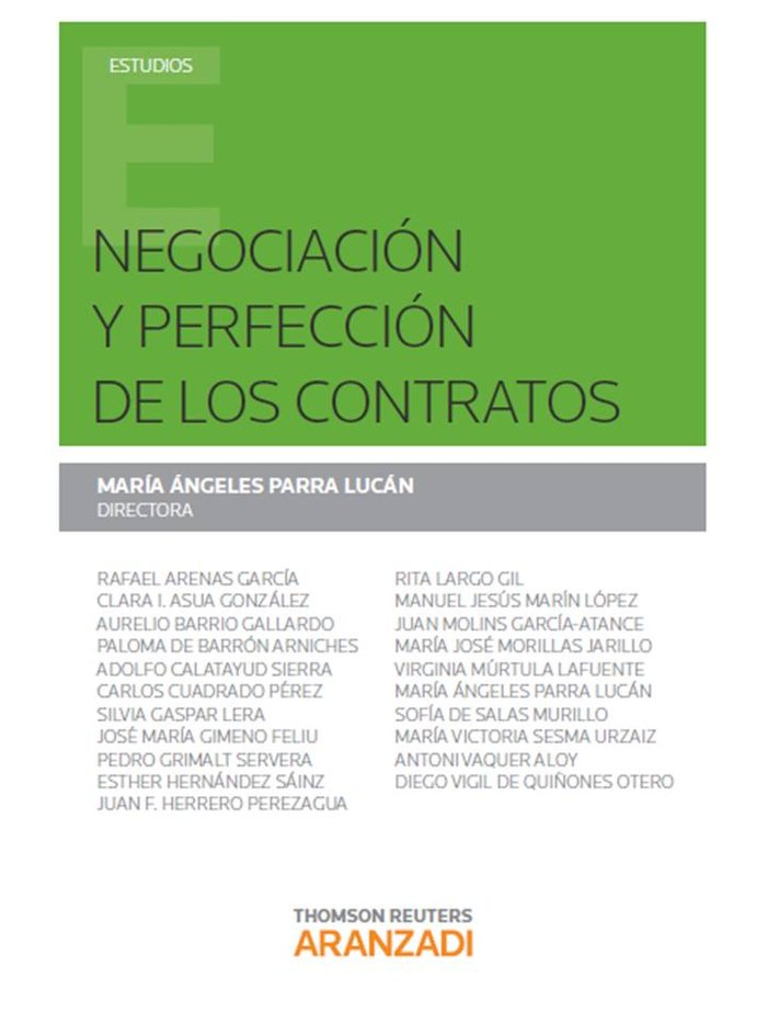 Negociación y perfección de los contratos, de Parra Lucán, Mª Ángeles | portada del libro