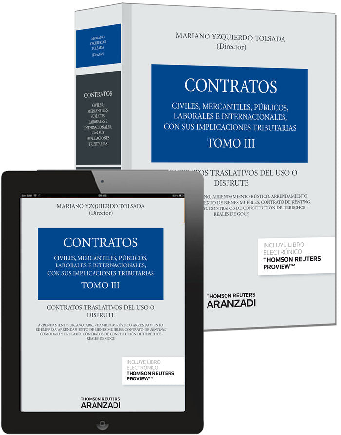 Tomo III. Contratos traslativos del uso o disfrute (Papel + e-book), de Yzquierdo Tolsada, Mariano | portada del libro