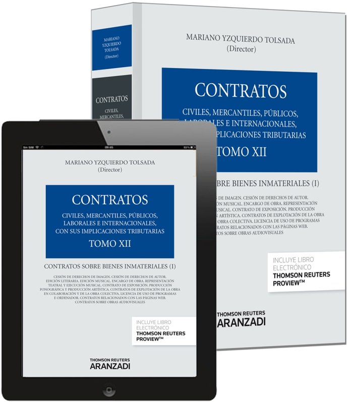 Tomo XII. Contratos sobre bienes inmateriales (Papel + e-book), de Yzquierdo Tolsada, Mariano | portada del libro