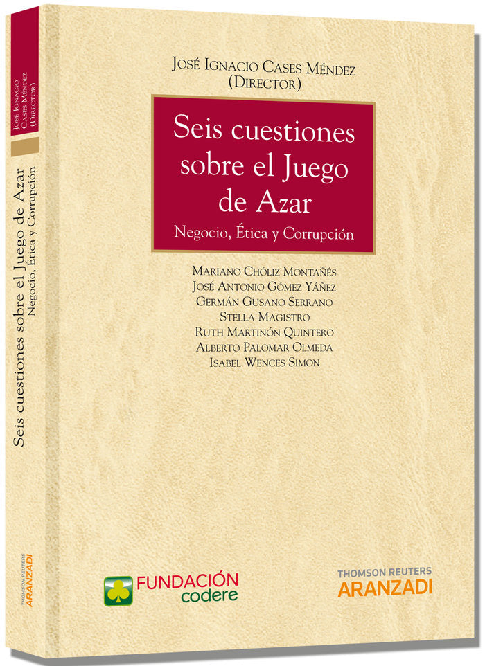 Seis cuestiones sobre el juego de azar, de Cases Méndez, José Ignacio | portada del libro