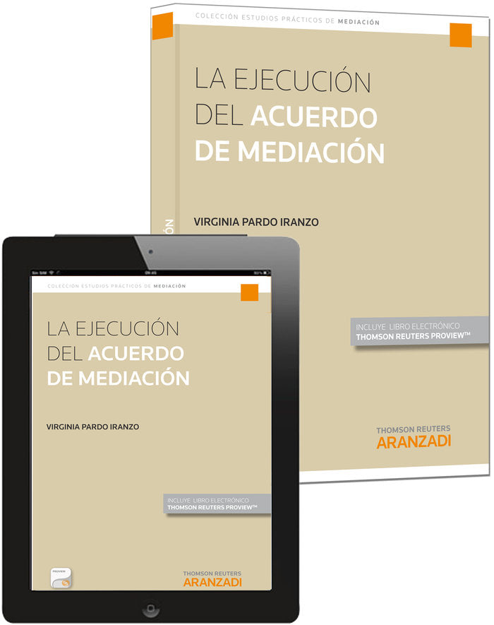 La ejecución del acuerdo de mediación (Papel + e-book), de Pardo Iranzo, Virginia | portada del libro