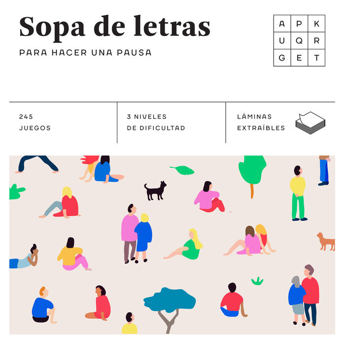 Sopa de letras para hacer una pausa (Cuadrados de diversión), de AA.VV. | portada del libro