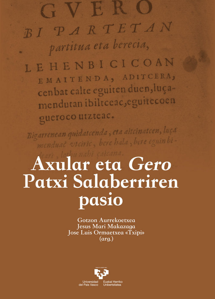 Axular eta Gero Patxi Salaberriren pasio, de AURREKOETXEA OLABARRI, GOTZON | portada del libro