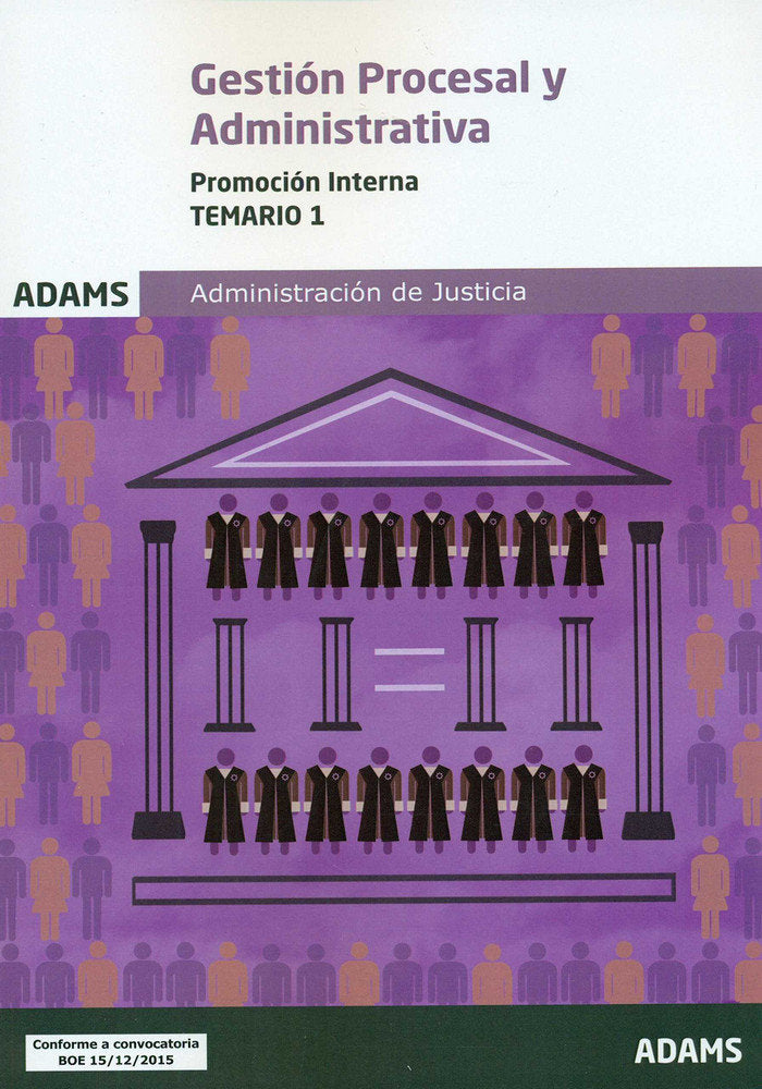 Temario 1 Gestión Procesal y Administrativa, promoción interna, de Varios autores | portada del libro