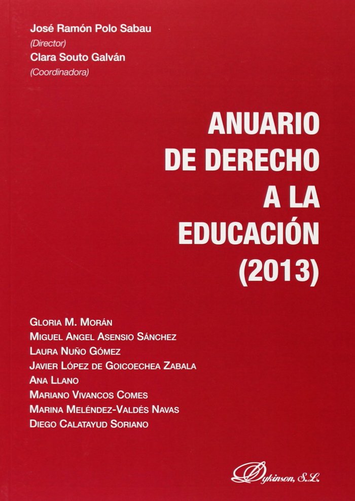 Anuario de derecho a la educación, de Polo Sabau | portada del libro
