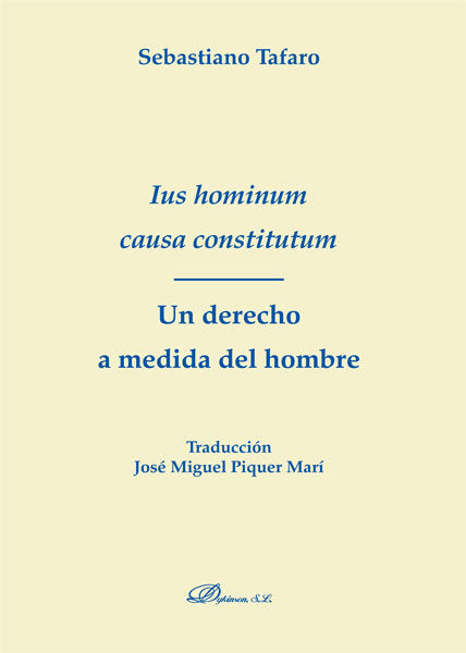 Ius hominum causa constitutum. Un derecho a medida del hombre, de Tafaro | portada del libro