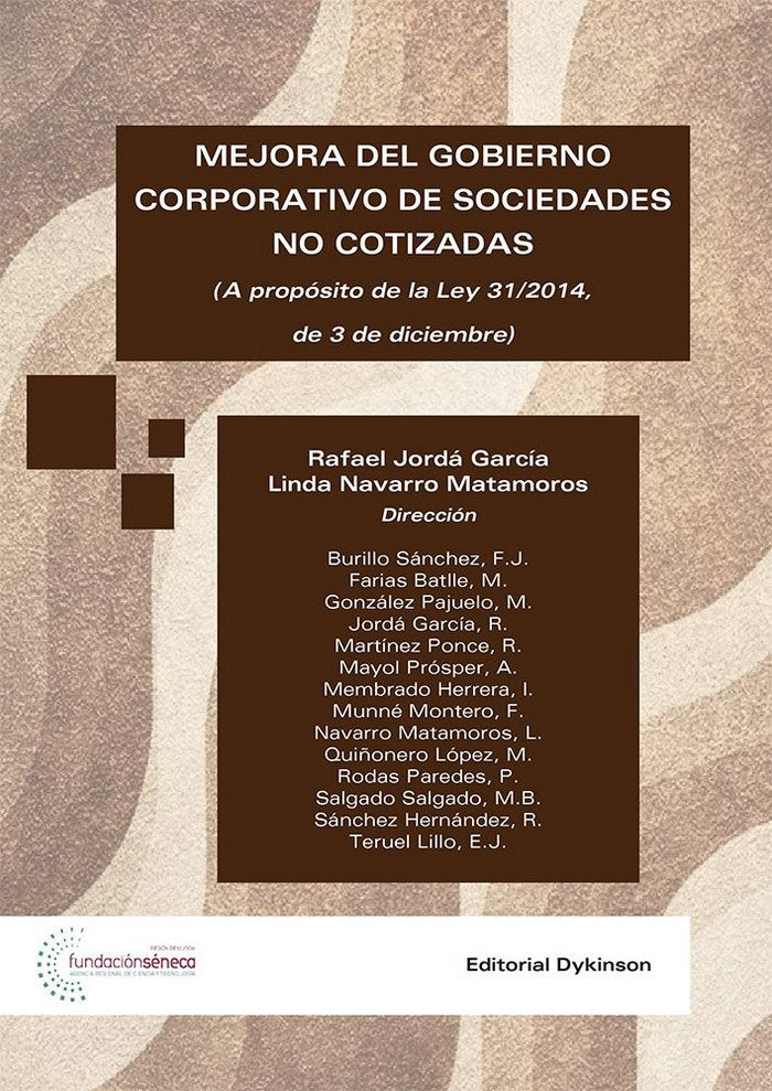 Mejora del Gobierno Corporativo de sociedades no cotizadas, de Jordá García, Rafael | portada del libro
