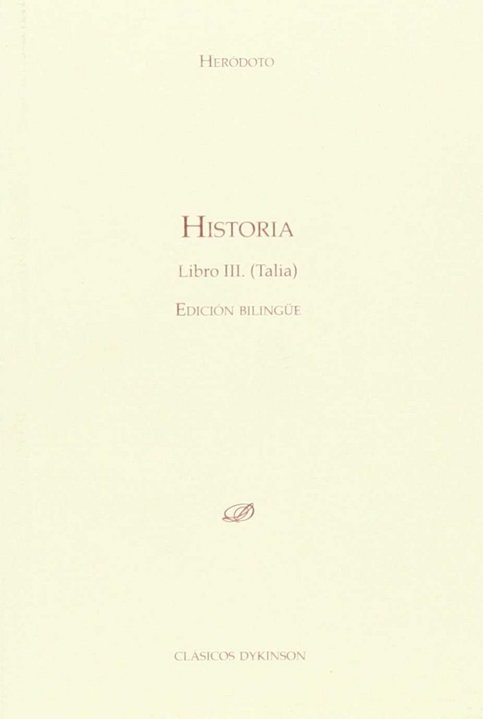 Historia. Libro III. Talía, de Heródoto | portada del libro