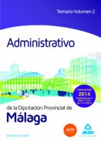 Administrativo de la Diputación de Málaga. Temario Volumen 2, de Varios autores | portada del libro