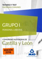 Grupo I Personal Laboral de la Junta de Castilla y León. Temario y test materias comunes, de Fernando Martos Navarro | portad