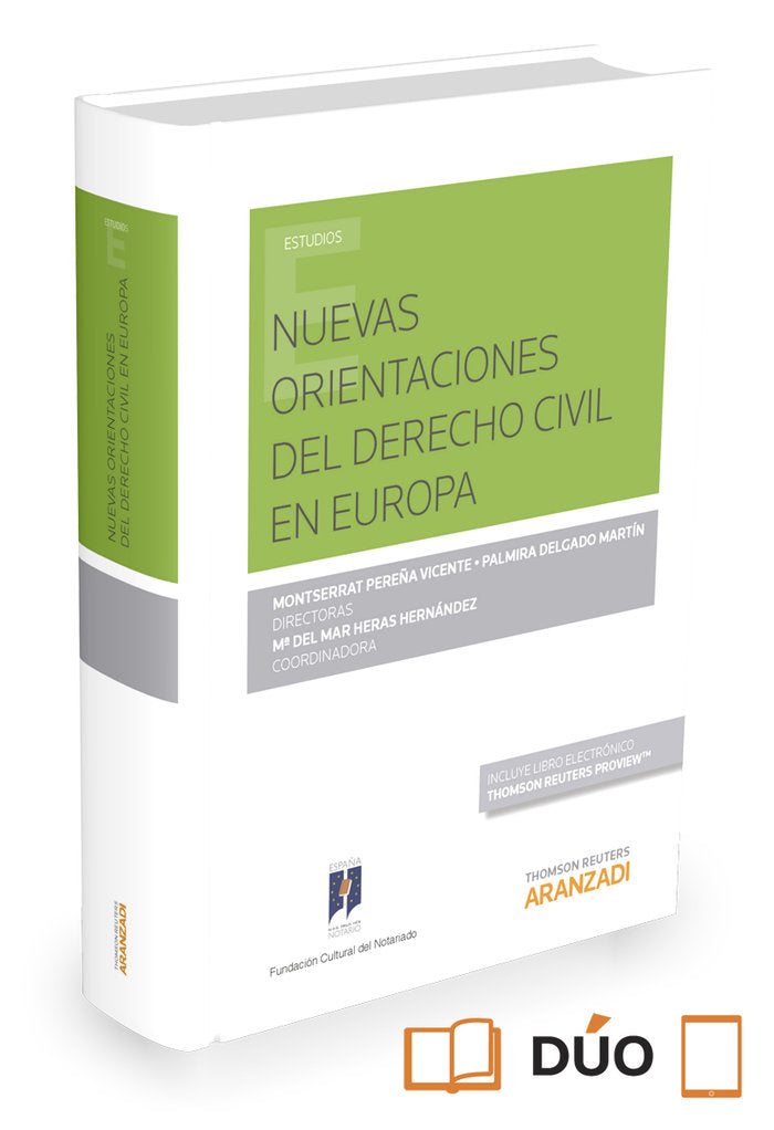 Nuevas orientaciones del derecho civil en Europa (Papel + e-book), de Delgado Martín, Palmira | portada del libro