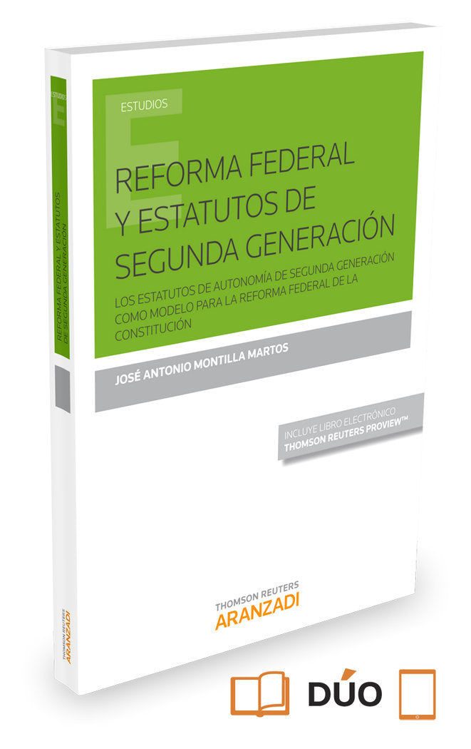 Reforma federal y estatutos de segunda generación (Papel + e-book), de Montilla Martos, José Antonio | portada del libro
