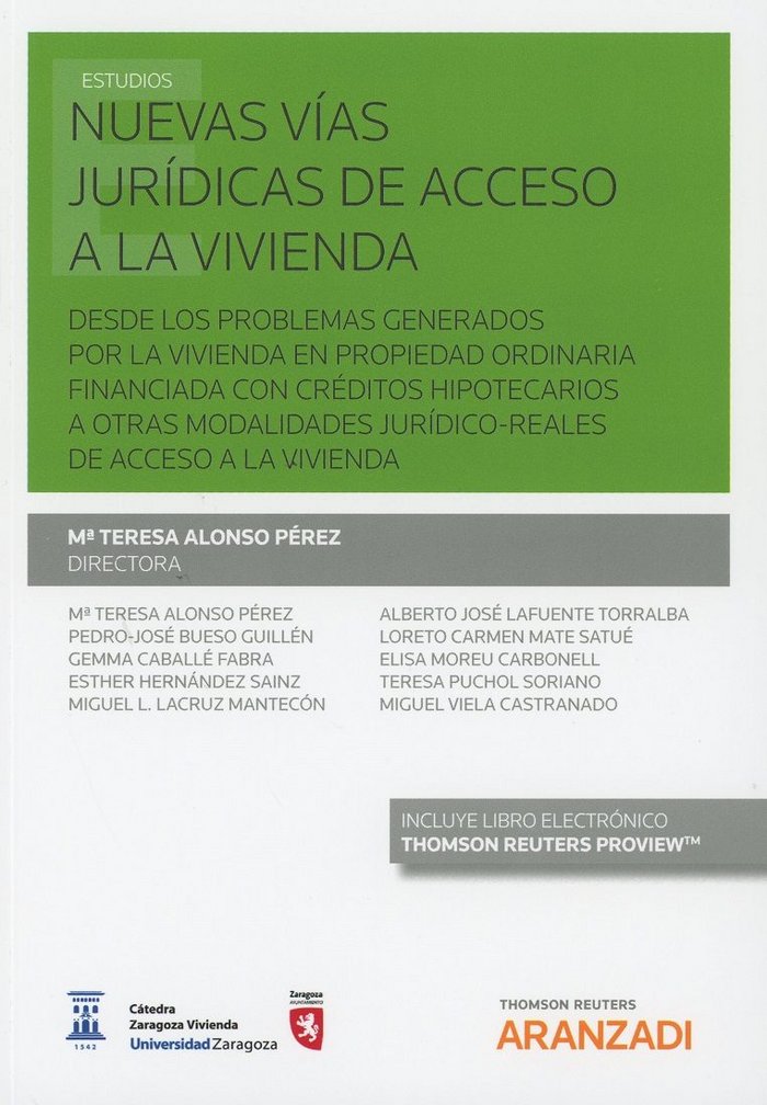 Nuevas vías jurídicas de acceso a la vivienda (Papel + e-book), de Alonso Pérez, Mª Teresa | portada del libro