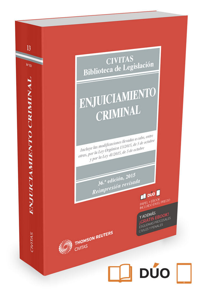 Enjuiciamiento Criminal (Papel e-book), de CIVITAS, DEPARTAMENTO DE REDACCION | portada del libro