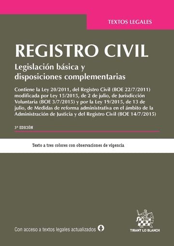 Registro Civil 3ª Edición 2015, de Flors Matíes | portada del libro