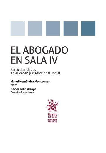 El Abogado en Sala Volumen IV Particularidades en el Orden Jurisdiccional Social, de Hernàndez Montuenga | portada del libro