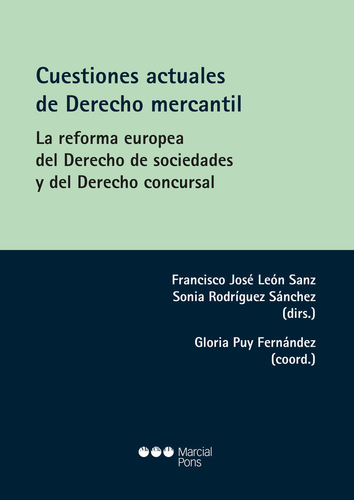 Cuestiones actuales de derecho mercantil | portada del libro