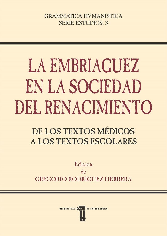 LA EMBRIAGUEZ EN LA SOCIEDAD DEL RENACIMIENTO | portada del libro