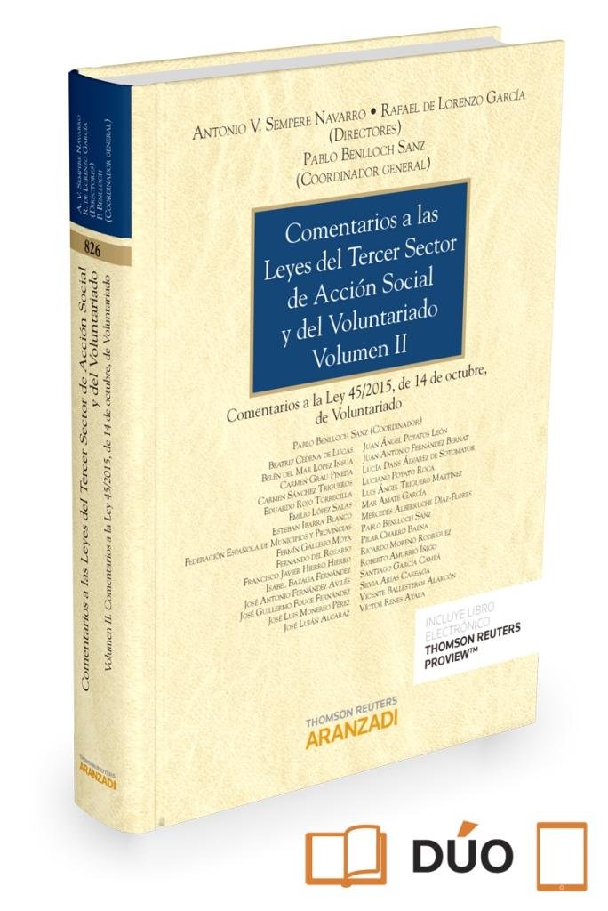 Comentarios a las Leyes del Tercer Sector de Acción Social y del Voluntariado (Volumen II) (Papel +, de Benlloch, Pablo | por