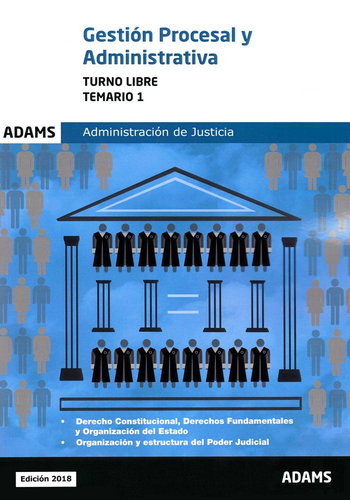Temario 1 Gestión Procesal y Administrativa, turno libre, de OBRA COLECTIVA | portada del libro