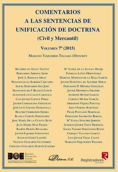 Comentarios a las Sentencias de Unificación de Doctrina. Civil y Mercantil. Volumen 7. 2015 | portada del libro