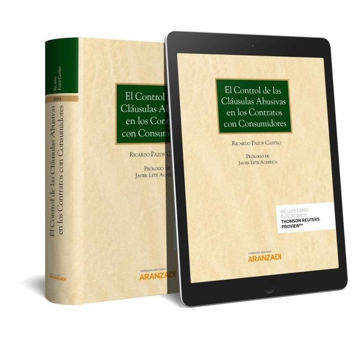 El control de las cláusulas abusivas en los contratos con consumidores (Papel + e-book), de Pazos Castro, Ricardo | portada d