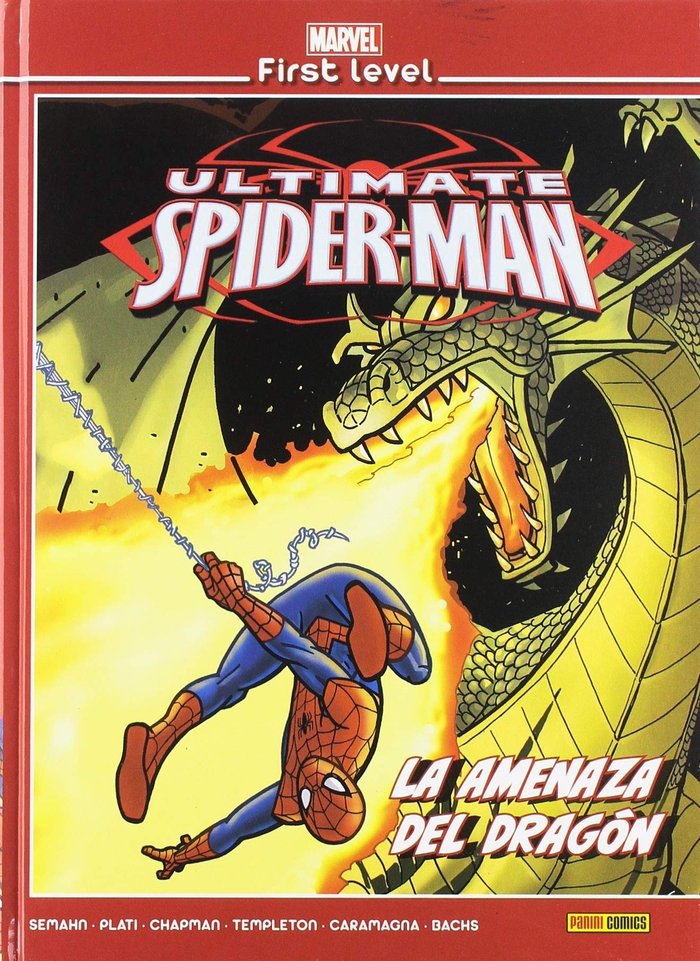 MARVEL FIRST LEVEL 13: ULTIMATE SPIDERMAN LA AMENAZA DEL DRAGON, de TEMPLETON | portada del libro