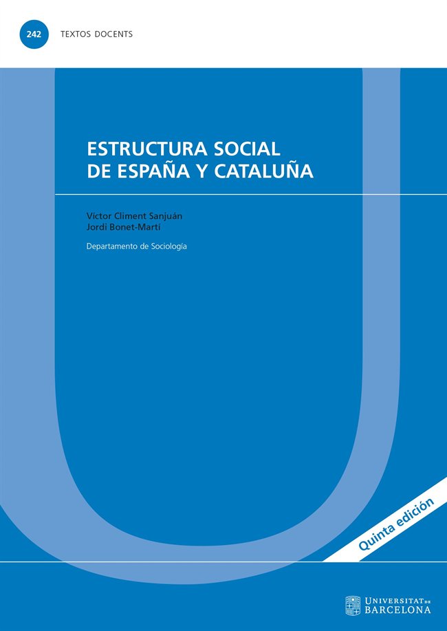ESTRUCTURA SOCIAL DE ESPAÑA Y CATALUÑA, de CLIMENT SANJUAN, VICTOR | portada del libro