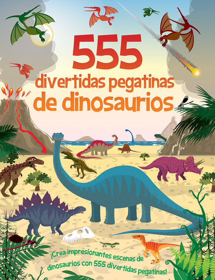 555 DIVERTIDAS PEGATINAS DE DINOSAURIOS, de AA.VV. | portada del libro