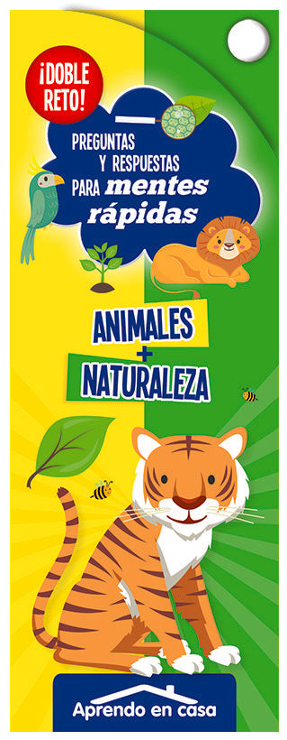 APRENDO EN CASA DOBLE RETO - ANIMALES + NATURALEZA | portada del libro