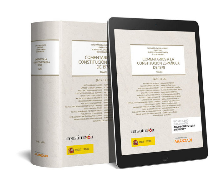 Comentarios a la Constitución Española de 1978 - 2 Tomos (Papel + e-book), de Cazorla Prieto, Luis María | portada del libro