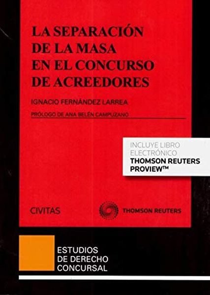 SEPARACION DE LA MASA EN EL CONCURSO DE ACREEDORES (DUO), de TAPIA HERMIDA | portada del libro