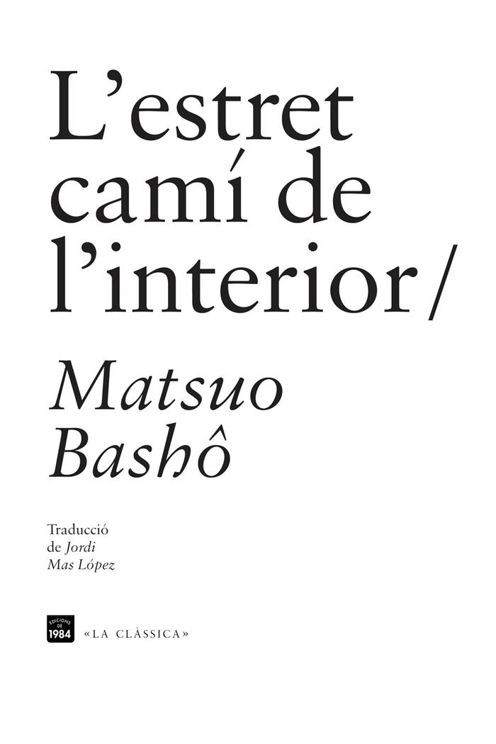 L'estret camí de l'interior, de Matsuo Bashô | portada del libro