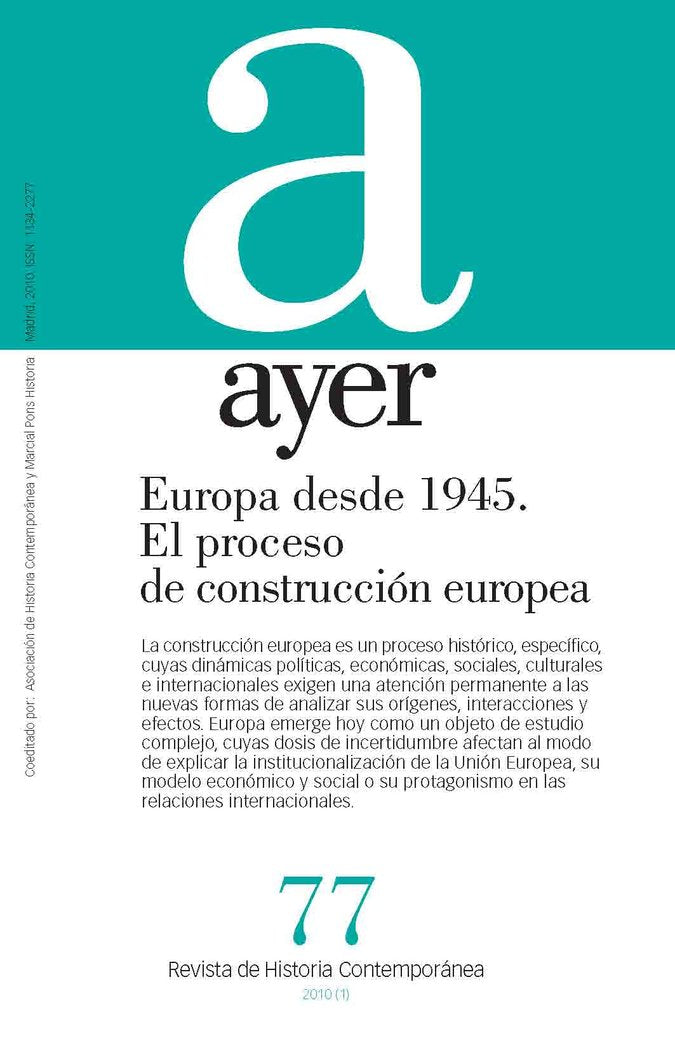 EUROPA DESDE 1945. EL PROCESO DE CONSTRUCCIÓN EUROPEA, de Moreno, Antonio | portada del libro