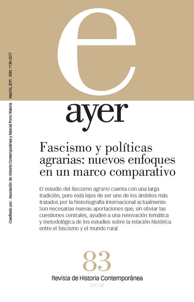 FASCISMO Y POLÍTICAS AGRARIAS: NUEVOS ENFOQUES EN UN MARCO COMPARATIVO, de Lanero Táboas, Daniel | portada del libro