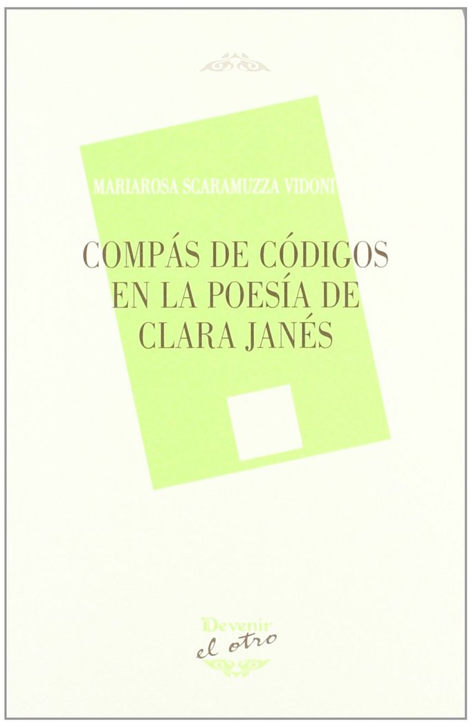 COMPáS DE CóDIGOS EN LA POESíA DE CLARA JANéS, de SCARAMUZZA VIDONI | portada del libro