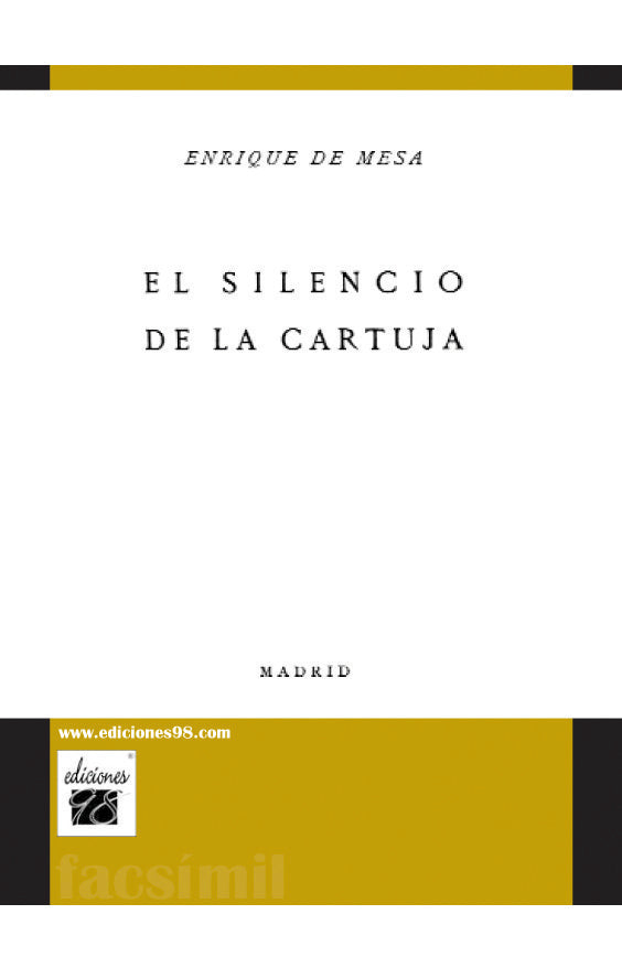 SILENCIO DE LA CARTUJA, EL, de MESA,ENRIQUE DE | portada del libro